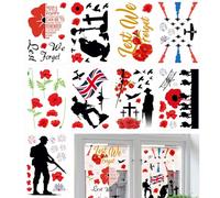 POPOYU 9 Sheet VJ Day Window Stickers for 80th Anniversary 2025 Decorations,80th Years 1945-2025 VJ Day Window Stickers Party Decorations,WW2 Victory Over Japan Day Decor for Glass,Home Window,Car