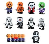 POPOYU 9Pcs Halloween Wind Up Toys,Halloween Novelty Toys for Kids,Small Clockwork Walking Toys Halloween Crafts for Sweets Treat Bag Stuffers,Halloween Party Bag Fillers,Halloween Games Gifts Prizes