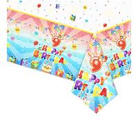 POPOYU 9th Birthday Tablecloth Birthday Table Cloth Party for Baby Kids,137 * 274cm Happy 9th Birthday Table Cloth Kids Party Table Cover for Wedding Birthday Party Supplies Table Decorations