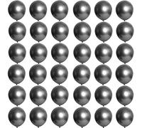 POPOYU Black Chrome Balloons,Metallic Black Balloons 12 inch,36 Pcs Thick Natural Latex Balloon Shiny Birthday Party Helium Decorations for Baby Showers,Engagement Wedding,Graduation