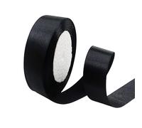 POPOYU Black Satin Ribbon Rolls 25MM X 23M, Double Sided Satin Polyester Ribbon for Fabric, DIY Art & Crafts, Hair Bows, Wrapping, Balloons, Wedding Favors & Home Decorations, Sewing Project