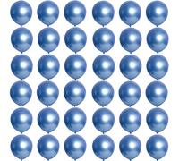 POPOYU Blue Chrome Balloons,Metallic Blue Balloons 12 inch,36 Pcs Thick Natural Latex Balloon Shiny Birthday Party Balloons Helium Balloons Decor for Baby Showers,Engagement Wedding,Graduation Party