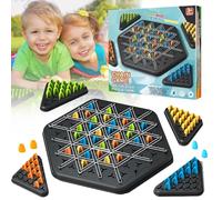 POPOYU Chain Triangle Chess Game,Rubber Band Triggle Board Game,Educational Brain Desktop for Piece Chess 2 to 4 Players,String Triangle Game Interactive Peg Game for Kids Christmas Birthday Gifts