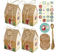 POPOYU Christmas Advent Calendar 2025 DIY Boxes Kit,Empty Advent Calendar To Fill Yourself,Make Fill Your Own 2025 Advent Calendar Empty 24 Pieces Boxes,Fillable Countdown Boxes for Gift Wrapping