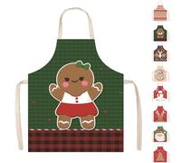 POPOYU Christmas Apron,65x75cm Christmas Cartoon Kitchen Apron for Women Men,Waterproof Adjustable Gingerbread Man Xmas Aprons,Christmas Kitchen Decor Gift for Cooking Chef,Bakers,Xmas Party