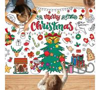 POPOYU Christmas Giant Tablecloth Coloring Poster,Giant Coloring Poster,Colouring Sheets for Kids Party,Xmas Activity Packs for Kids Boys Girls Craft Birthday Party Favors Supplies