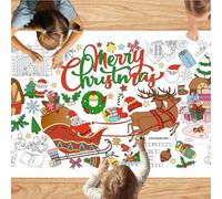 POPOYU Christmas Giant Tablecloth Coloring Poster,Giant Coloring Poster,Colouring Sheets for Kids Party,Xmas Activity Packs for Kids Boys Girls Craft Birthday Party Favors Supplies