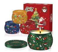 POPOYU Christmas Scented Candles Gift Set,4 Pack 2.5oz Christmas Decorations Candles Xmas Aromatherapy Candles Set for Women,Natural Soy Wax Candles Gift Sets for Xmas Bath Yoga Stress Relief Gifts