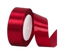 POPOYU Claret Red Satin Ribbon 3cm,Dark Red Hair Ribbon for Gift Wrapping,22m Fabric Polyester SatinRibbon Cake&Ribbon Cake for Gift Wrapping Balloons Hair Bows Cake VJ Day 80th Anniversary