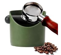 POPOYU Coffee Knock Box,Mini Espresso Knock Box,Army Green Coffee Grounds Container Small Knock Box,with Shock-Absorbent Removable Knock Bar and Non-Slip Base,Grind Barista Accessories