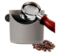 POPOYU Coffee Knock Box,Mini Espresso Knock Box,Grey Coffee Grounds Container Small Knock Box,with Shock-Absorbent Removable Knock Bar and Non-Slip Base,Grind Barista Accessories
