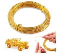 POPOYU Craft Wire Aluminum 18Gauge 1mm, 165Feet Light Gold Florist Wire, Floral, Jewellery Making Tools