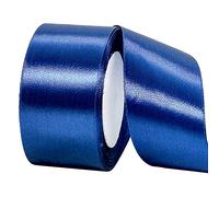 POPOYU Dark Blue Satin Ribbon 50mm, 22m Claret Blue Hair Ribbon Cake Bows,Polyester Ribbons Fabric Gift Satin Ribbons for Union Jack Xmas Birthday Party Gift Wrapping,Basket Cake DIY Craft,Wedding Car