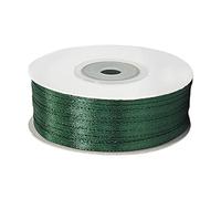 POPOYU Dark Green Thin Ribbon 3mm,91m Satin Ribbon Solid Color Fabric Ribbon Silk Satin Roll,Dark Green Balloon Ribbon for St Patrick Day Gift Wrapping DIY Crafts St Patrick Day Cake Wedding Balloons