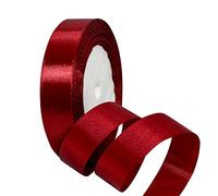 POPOYU Dark Red Satin Ribbon 20mm,22m Claret Red Hair Ribbon Cake Bows for Gift Wrapping,Polyester Ribbon Union Jack British Party for 2023 King Charles III Coronation Decorations,Birthday Party