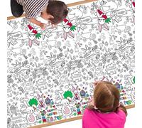 POPOYU Easter Giant Colouring Table Cloth for Kids,137*274cm Bunny Poster Tablecloth Books Coloring Cover Girls Boys School Party Educational Doodle Activity Game