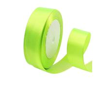 POPOYU Fluorescent Green Satin Ribbon Rolls 10mmX23m, Double Sided Satin Polyester Ribbon for Fabric, DIY Art & Crafts, Hair Bows, Wrapping, Balloons, Wedding Favors & Home Decorations, Sewing Project