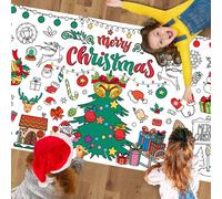 POPOYU Giant Christmas Coloring Poster, 31x72in Craft Paper Table Cloth, Colour Your Own Merry Xmas Poster Sheet
