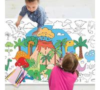 POPOYU Giant Holiday Coloring Poster for Kids,31x72in Holiday Craft Coloring Paper Table Cloth,Colour Your Own Merry Holiday Poster Sheet,Island Dinosaur Coloring Poster for Kids Craft Gifts