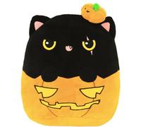 POPOYU Halloween Plush Pumpkin Black Cat Pillow Toys,23cm Cute Soft Stuffed Doll Plushies,Cute Kids Decor,Halloween Decoraions for Girls Boys Gifts Bed Toys