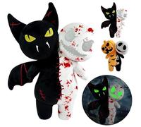 POPOYU Halloween Stuffed Plush Doll Toys,Halloween Double Bodies 2in1 Pumpkins Skeleton Plushies Soft Pillow Cuddly Toys,HalloweenTeddy Plush for Adult Kids Gifts,Halloween.Home Sofa Decoration