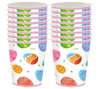 POPOYU Happy Easter Bunny Paper Cups,16Pcs Easter Kids Party Paper Cups Party Tableware Decoration Green Disposable Paper Cups Packs Eggs Rabbit Cups for Easter Kids Adult Party Decorations