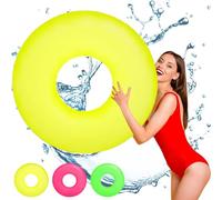 POPOYU Inflatable Swimming Ring Adults,Yellow Inflatable Pool Floats for Adults Swimming Rubber Rings,Pool Inflatables Floats Inflatable Pool Toys for Summer Beach Swimming Pool Water Party Toys