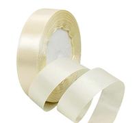 POPOYU Ivory White Satin Ribbon 20mm, 22m, Wedding & Wrapping, Cake Bows, Polyester Satin Fabric