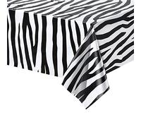 POPOYU Jungle Safari Animal Zebra Print Plastic Tablecloths,Cow PVC Table Cover for Jungle Safari Animals Party Decorations,Plastic Table Cloth Cow Print for Kids Jungle Zoo Animals Party Supplies