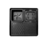 POPOYU Licky Mats for Dogs&Cats,3 in 1 Pet Slow Feeder Bowl with Suction Cups,Black 20x20cm Lick Mats,Slow Feeder,Water Bowl,Anti-Spill Edge,Anti-Slip,Anxiety Relief Dog Toys Pet Food Mat