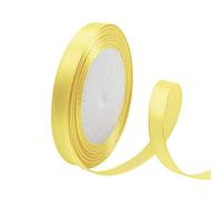 POPOYU Light Gold Satin Ribbon 10mm X 23m for DIY Crafting, Wedding Party Decoration, Fabric Gift, Wedding Balloon, Wrapping Bouquets, Hair Bows DIY, Coloured Crafts, Polyester Silk Ribbons for Arts