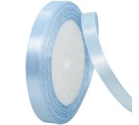 POPOYU Pale Blue Satin Ribbon 10mm for Gift Wrapping,23 Meters Pale Blue Hair Ribbon Cake Bows Easter,Solid Color Fabric Polyester Satin Ribbon for Balloons,Easter Wedding Girls Birthday Party Decor