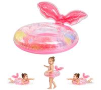 POPOYU Pool Inflatables Pool Floats,Inflatable Swimming Rings for Kids,Pool Tubes Swimming Pool Toys Rubber Ring for SwimmingPool Beach Party Decorations,Kids Summer Gifts（age 6+） Pink mermaid