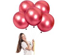POPOYU Red Chrome Large Balloon,Metallic Red Balloons 18 inch Big Balloons,5 Pcs Thick Natural Latex Balloon Shiny Birthday Party Balloons Helium Balloon for Baby Showers,Wedding,Birthday Decorations