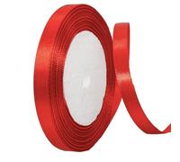 POPOYU Red Satin Ribbon 10mm for Gift Wrapping, 23M Red Hair Ribbon Cake Bows,Solid Color Fabric Polyester Satin Ribbons for Balloons,Gift Wapping,Sewing,DIY Craft,Union Jack Xmas Birthday Party Decor