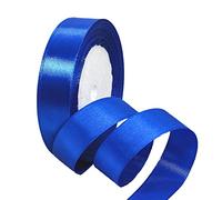 POPOYU Royal Blue Satin Ribbon 20mm, 22m Royal Blue Hair Ribbon Cake Bows for Gift Wrapping, Union Jack Wedding Christmas Birthday Party Polyester Satin Ribbons for Balloons,Hair Bows,Sewing,DIY Craft