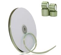 POPOYU Sage Green Satin Ribbon 6mm for Gift Wrapping, Crafting, Party Cake Decoration - 91M Polyester Ribbon for Balloons, Hair Bows, Christmas, Wedding Car Decor, Card Making, Scrapbooks