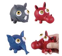 POPOYU Squishy Squeeze Toy with Pop Out Eyes,3Pack Funny Elephant Donkey Rhino Pinch Toy,Fidget Stress Relief Toys,Eye Popping for Adults Kids Autistic Christmas Stocking Fillers Birthday Gifts