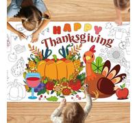 POPOYU Thanksgiving Giant Tablecloth Coloring Poster,Giant Coloring Poster,Colouring Sheets for Kids Party,Thanksgiving Activity Packs for Kids Boys Girls Craft Birthday Party Favors Supplies