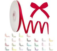 POPOYU Thin Red Ribbon 6mm,Satin Ribbon Solid Color Fabric Ribbon Silk Satin Roll,91m Red Balloon Ribbon for 2023 King Charles III Coronation Decorations Birthday Gift Wrapping DIY Crafts Hair