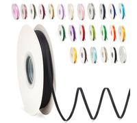 POPOYU Thin Ribbon Satin Ribbon 3mmx91m, Black Curling Ribbons for Crafting, Gift Wrapping, Coloured Satin Ribbon for Balloons, Sewing, Wedding, Birthday, DIY, Bouquets, Party Decoration