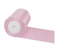 POPOYU Wide Thick Pink Ribbon 10CM for Gift Wrapping, 23M 4Inch Big Satin Xmas Large Bow Car Christmas Crafting, Bouquets, Wedding, Presents, Cake Decorations, YM-SilkRoll-10CM-Pink-1P