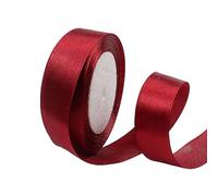 POPOYU Wine Red Satin Ribbon Rolls 25MM X 23M, Double Sided Satin Polyester Ribbon for Fabric, DIY Art & Crafts, Hair Bows, Wrapping, Balloons, Wedding Favors & Home Decorations, Sewing Project