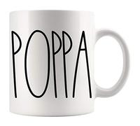 Poppa Mug | Poppa Rae Dunn Style Coffee Cup | Rae Dunn Inspired | Mother's Day/Father's Day | Family Coffee Mug For Birthday Present For The Best Poppa Ever Coffee Cup 11oz