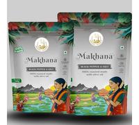 Popped Fox Nuts (Black Pepper & Salt) Makhana Healthy Roasted Vegan Snack - (100g x 2 Pack)