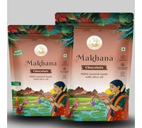 Popped Fox Nuts (Chocolate flavour) Makhana Healthy Roasted Vegan Snack - (100g x 2 Pack)