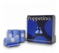 Poppetino Compostable Lavender Scented Blue Dog Poo Bags - 240 Bags (16 Rolls) - Extra Thick, Leak-Proof & Biodegradable - Made from Cornstarch