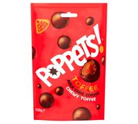 Poppets Milk Chocolate Coated Chewy Toffee Pouch 120g (pack of 9)