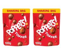 Poppets! Toffee Chocolate Sharing Bag, 100g, Pack of 2