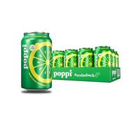 Poppi Tingling Prebiotic Soda Drink with Apple Cider Vinegar Seltzer Water and Fruit Juice Lemon Lime Flavour 300ml Pack of 12 - Packaging May Vary